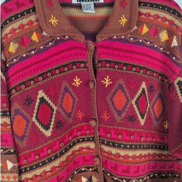 Colorful Geometric Patterned Cardigan - Picture 3 of 6